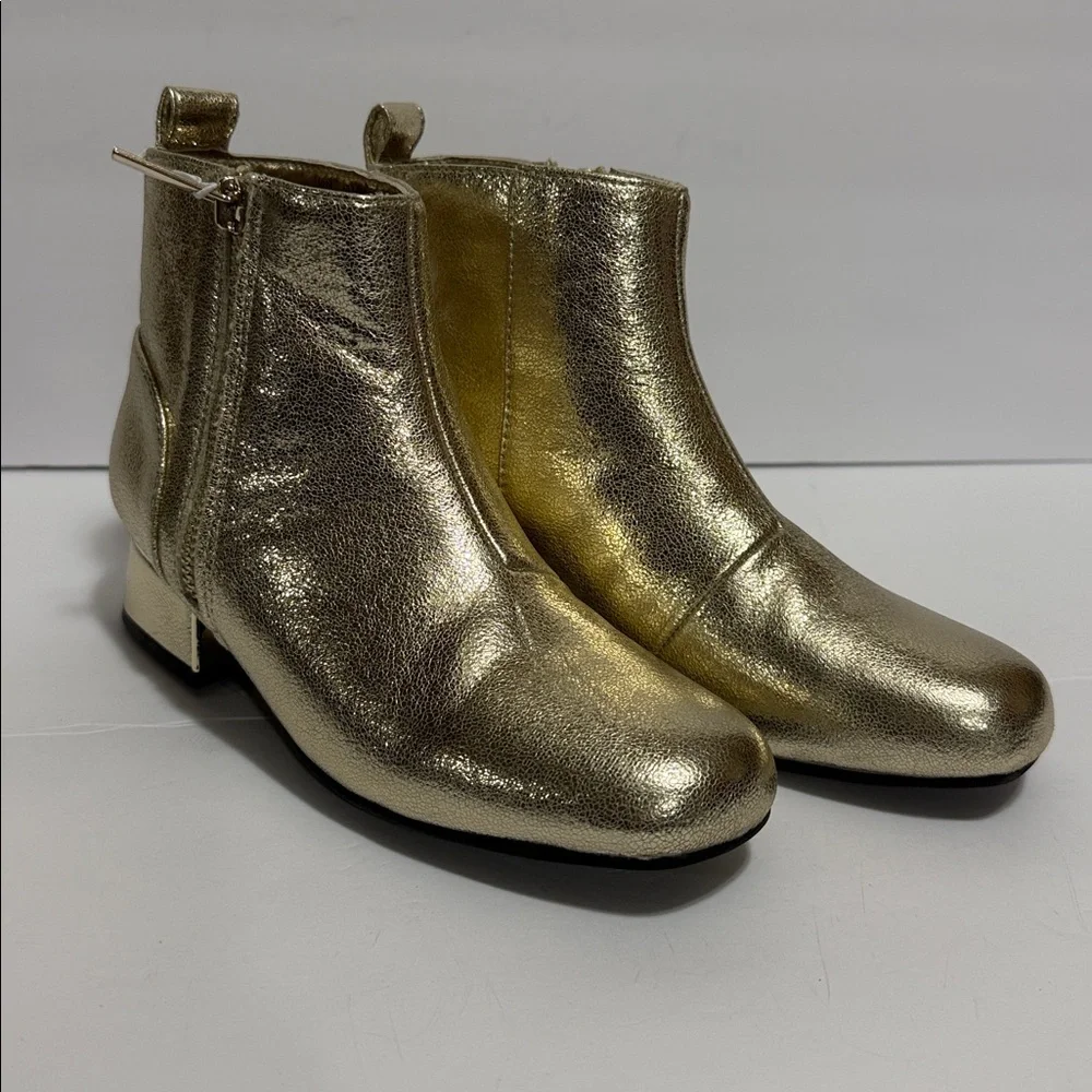 Girls 2M Gold Ankle Bootie With Zipper by I.Miller NWT